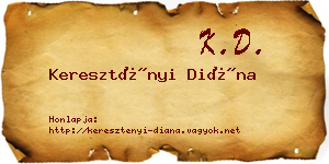 Keresztényi Diána névjegykártya